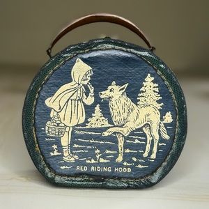 Antique Little Red Riding Hood Case Purse Lunchbox